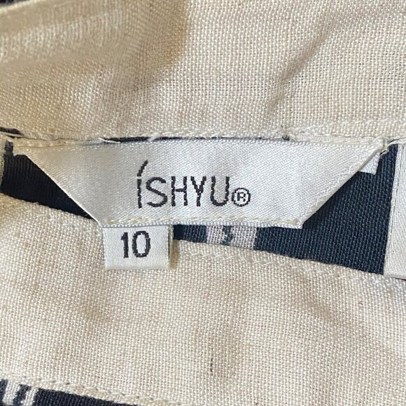 Ishyu Vintage Inspired Sequins and Tan Black Full Circle Skirt Size 10 - Picture 7 of 8